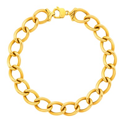 Lot 1029 - Gold Oval Link Necklace