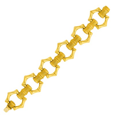 Lot 1219 - Gold Bamboo Link Bracelet