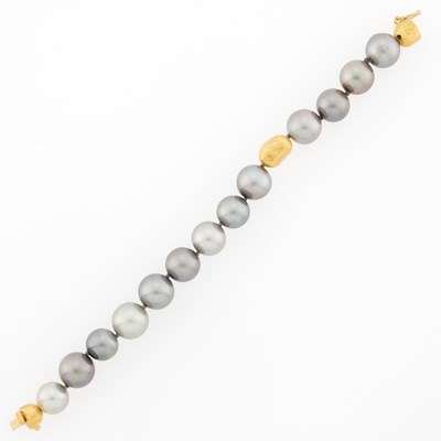 Lot 2066 - Yossi Harari Tahitian Cultured Pearl and High Karat Gold Bracelet