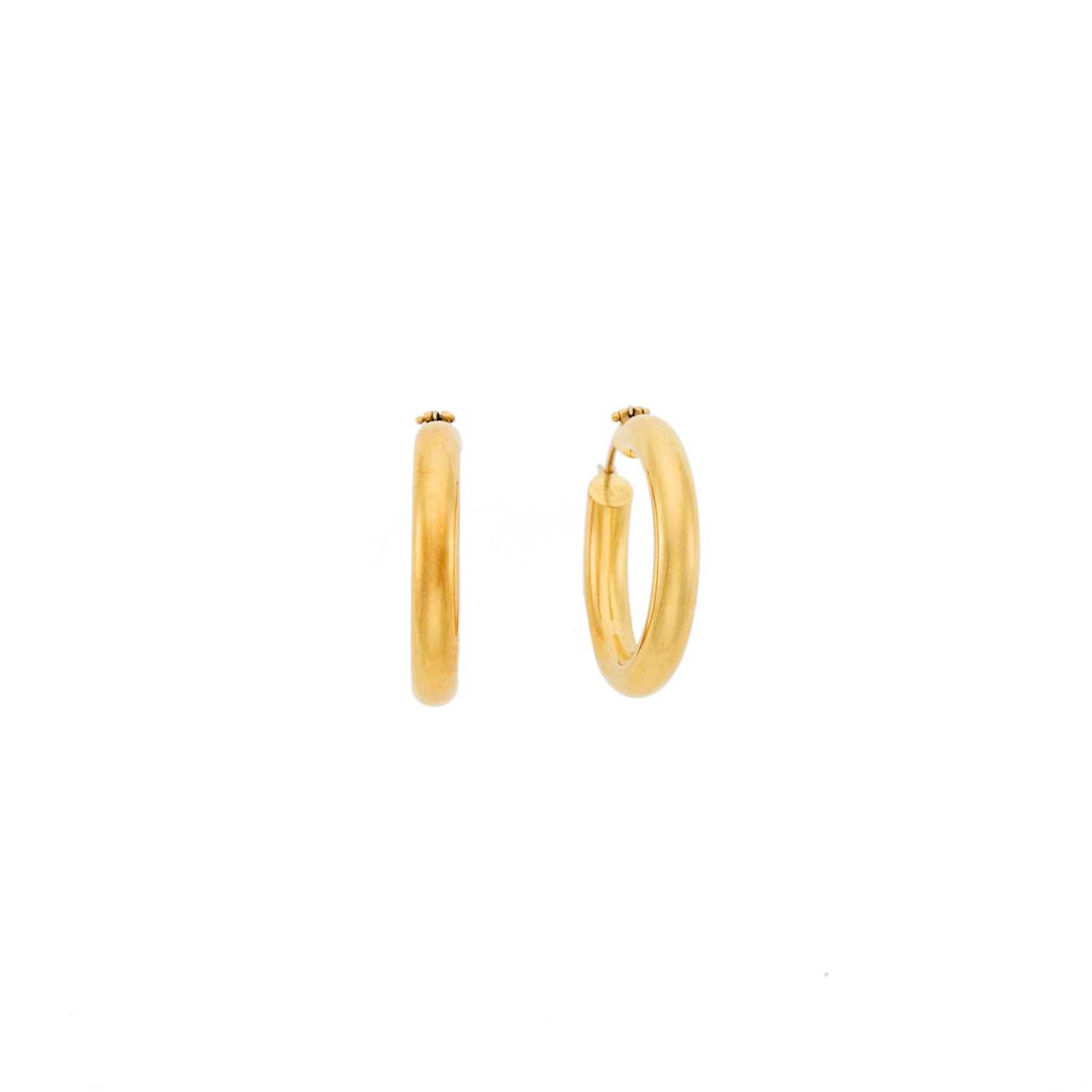 Lot 2272 - Pair of Gold Hoop Earrings