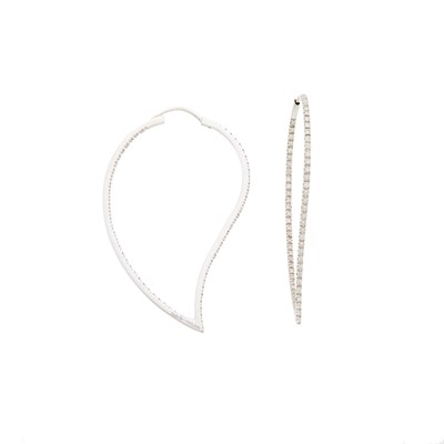 Lot 2160 - Matteoli Pair of White Gold and Diamond Earrings