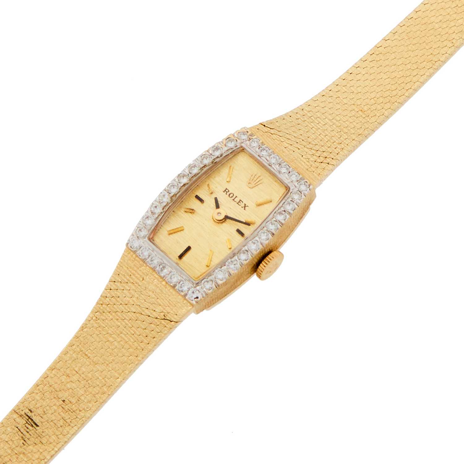 Lot 2045 - Rolex Lady's Gold and Diamond Wristwatch