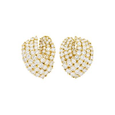 Lot 128 - Pair of Gold and Diamond Earrings