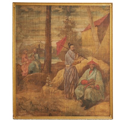 Lot 334 - Two Framed Painted Panels, After Francois Boucher