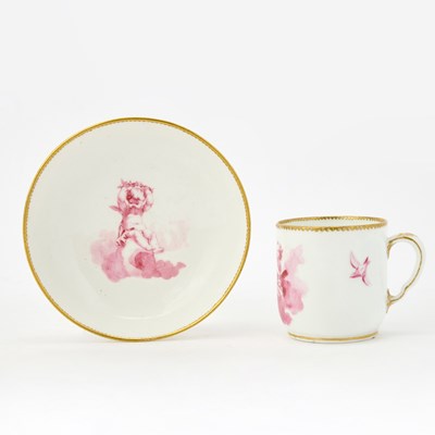 Lot 344 - Vincennes Porcelain Cup and Saucer (Gobelet Litron)