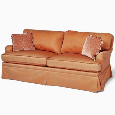 Lot 166 - Edward Ferrell Orange Upholstered Sofa