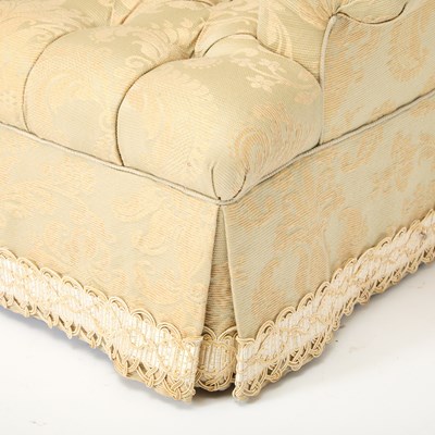 Lot 188 - Pair of Silk Upholstered Tufted Club Chairs`