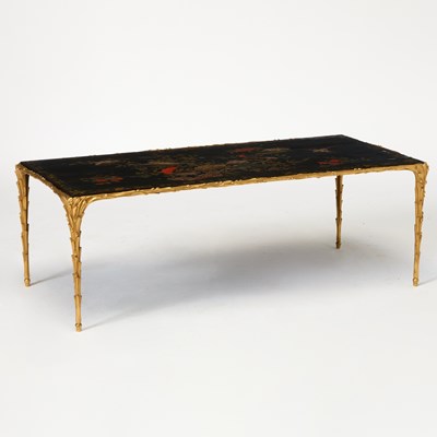 Lot 610 - French Gilt-Bronze Mounted Black Lacquer and Parcel-Gilt Low Table