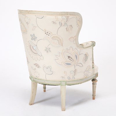 Lot 167 - Louis XVI Style Upholstered Painted Wood Bergère