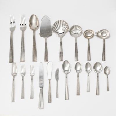 Lot 218 - Buccellati Sterling Silver "Tiber" Pattern Flatware Service