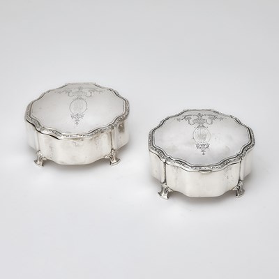 Lot 190 - Douglas Fairbanks Jr.: Pair of International Silver Co. Sterling Silver Dresser Boxes