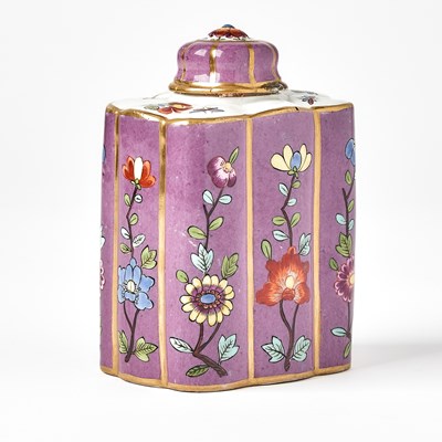 Lot 352 - Meissen Purple-Ground Porcelain Tea Cannister and Cover
