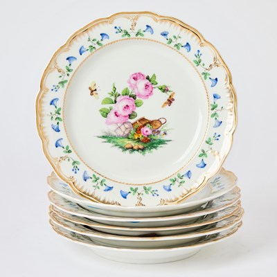 Lot 405 - Six Berlin KPM Porcelain Luncheon Plates