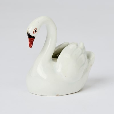 Lot 381 - Lowestoft Porcelain Model of a Swan