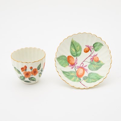Lot 368 - Chelsea Porcelain Fluted Teabowl and Saucer