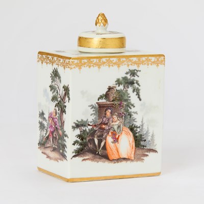 Lot 353 - Meissen Porcelain Tea Canister and Cover