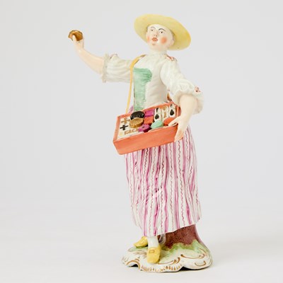 Lot 343 - Frankenthal Porcelain Figure of a Trinket Vendor