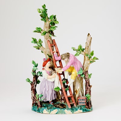 Lot 345 - Volkstedt Porcelain Group of Bird Nesters Emblematic of 'Air'