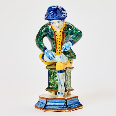 Lot 338 - Dutch Delft Figure of 'Il Spinario'