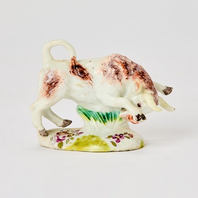 Lot 372 - Derby Porcelain Model of a Charging Bull