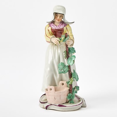 Lot 341 - Frankenthal Figure of a Woman Pruning Grape Vine