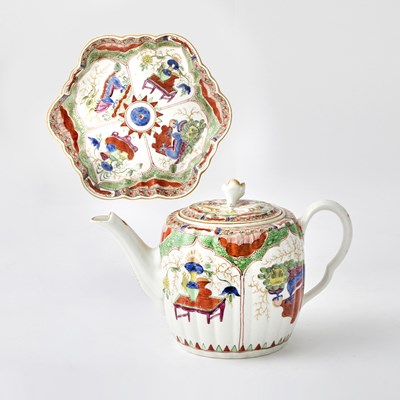 Lot 377 - Worcester Porcelain Teapot, Cover and Stand