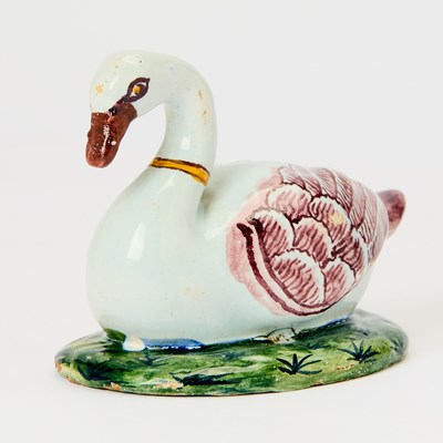Lot 336 - Dutch Delft Model of a Swan