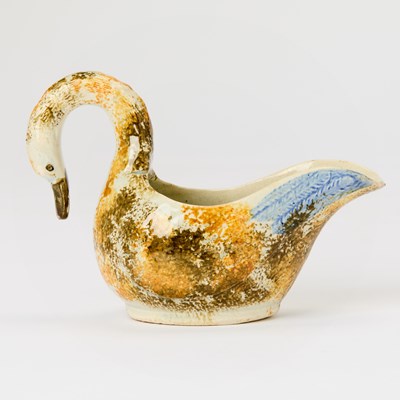 Lot 384 - Staffordshire Pearlware Swan-Form Sauceboat