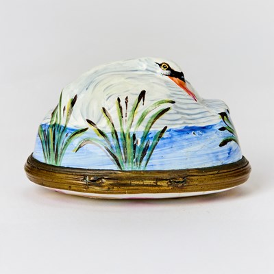 Lot 379 - South Staffordshire Copper-Mounted Enamel Snuff Box