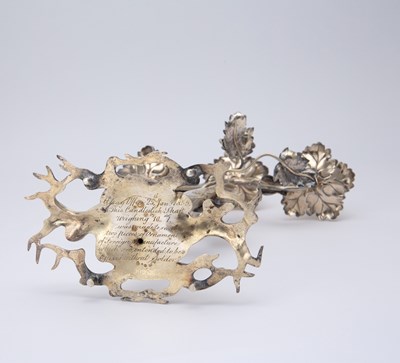 Lot 109 - Victorian Sterling Silver Gilt Three Light Figural Candelabra