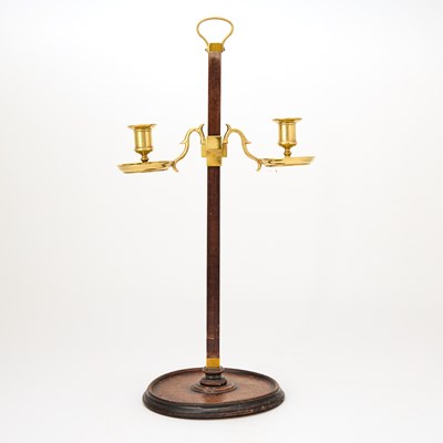 Lot 317 - Victorian Brass Mounted Mahogany Two-Light Candlestand