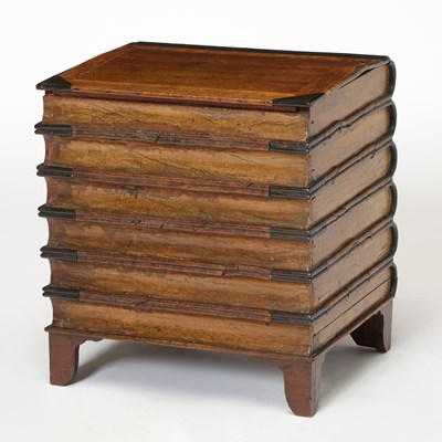 Lot 387 - George III Mahogany, Satinwood and Ebony Inlaid Novelty Side Table