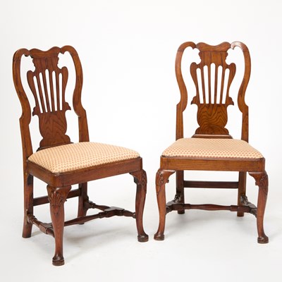 Lot 277 - Pair of George I Style Oak Side Chairs