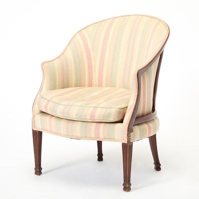 Lot 293 - George III Style Upholstered Mahogany Tub Chair