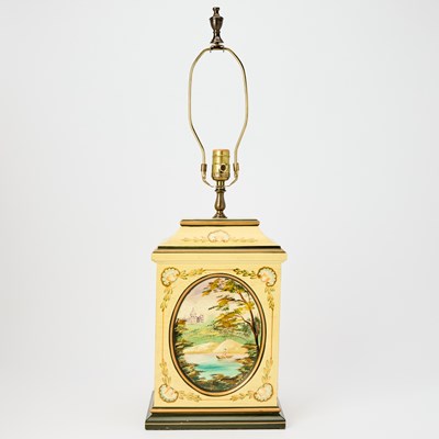 Lot 254 - Continental Painted Wood Table Lamp