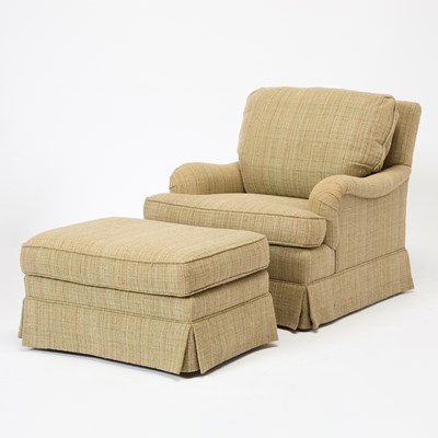 Lot 302 - Upholstered Club Chair and Ottoman