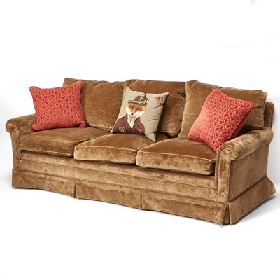 Lot 307 - Velvet Upholstered Sofa