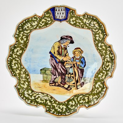 Lot 407 - French Porquier Beau Quimper Plate
