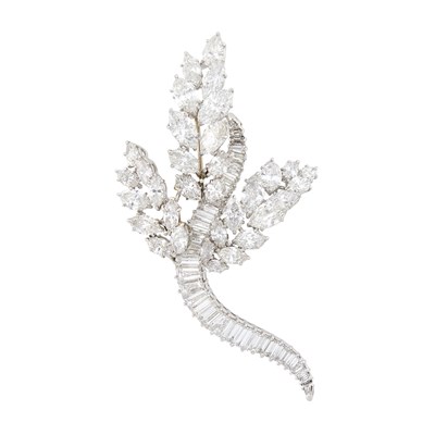 Lot 303 - Harry Winston Platinum and Diamond Leaf Brooch
