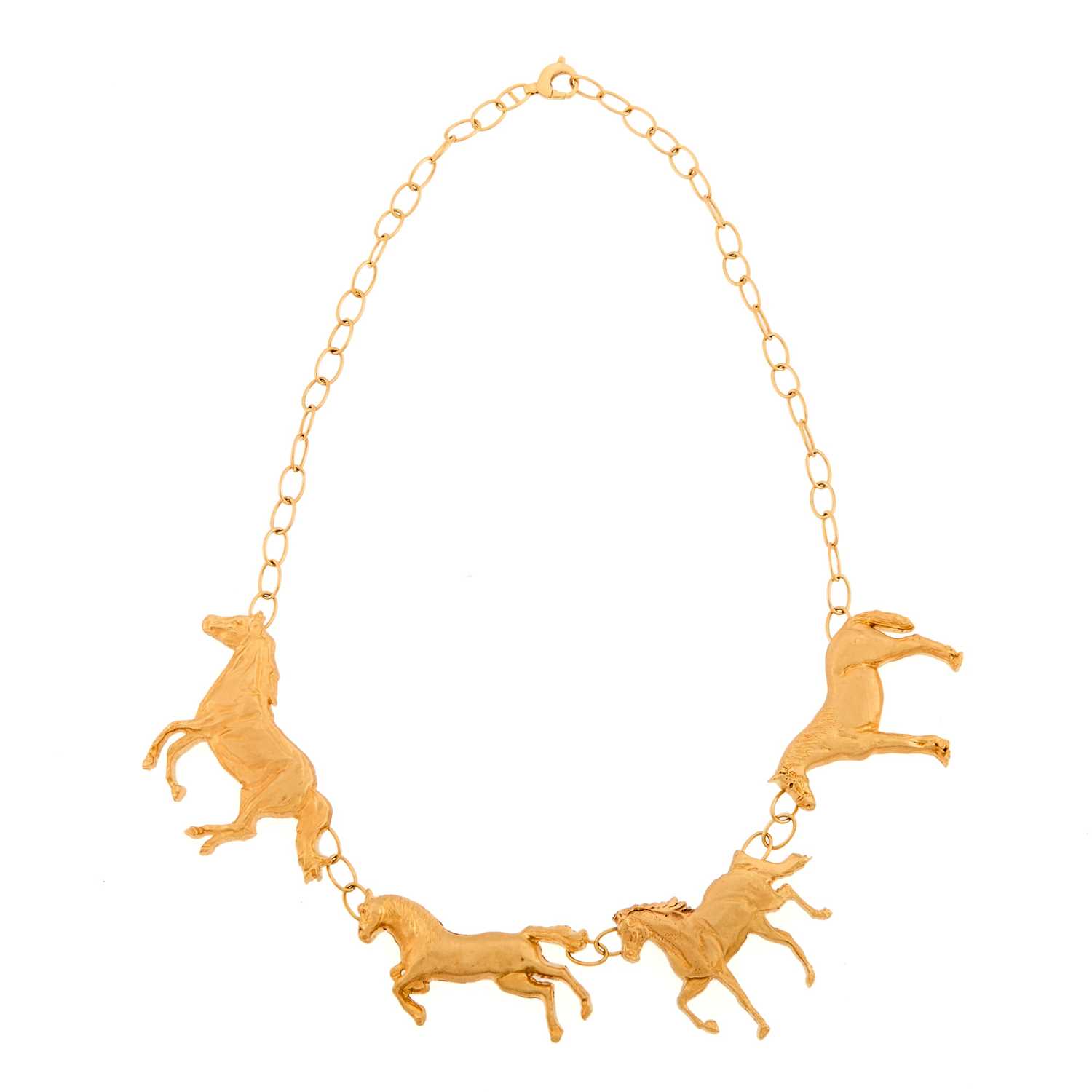 Lot 2260 - Gold Horse Link Chain Necklace