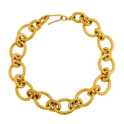 Lot 2304 - Attributed to Judith Bright Gold-Filled and Aquamarine Bead Chain Necklace and Bracelet and Costume Link Necklace