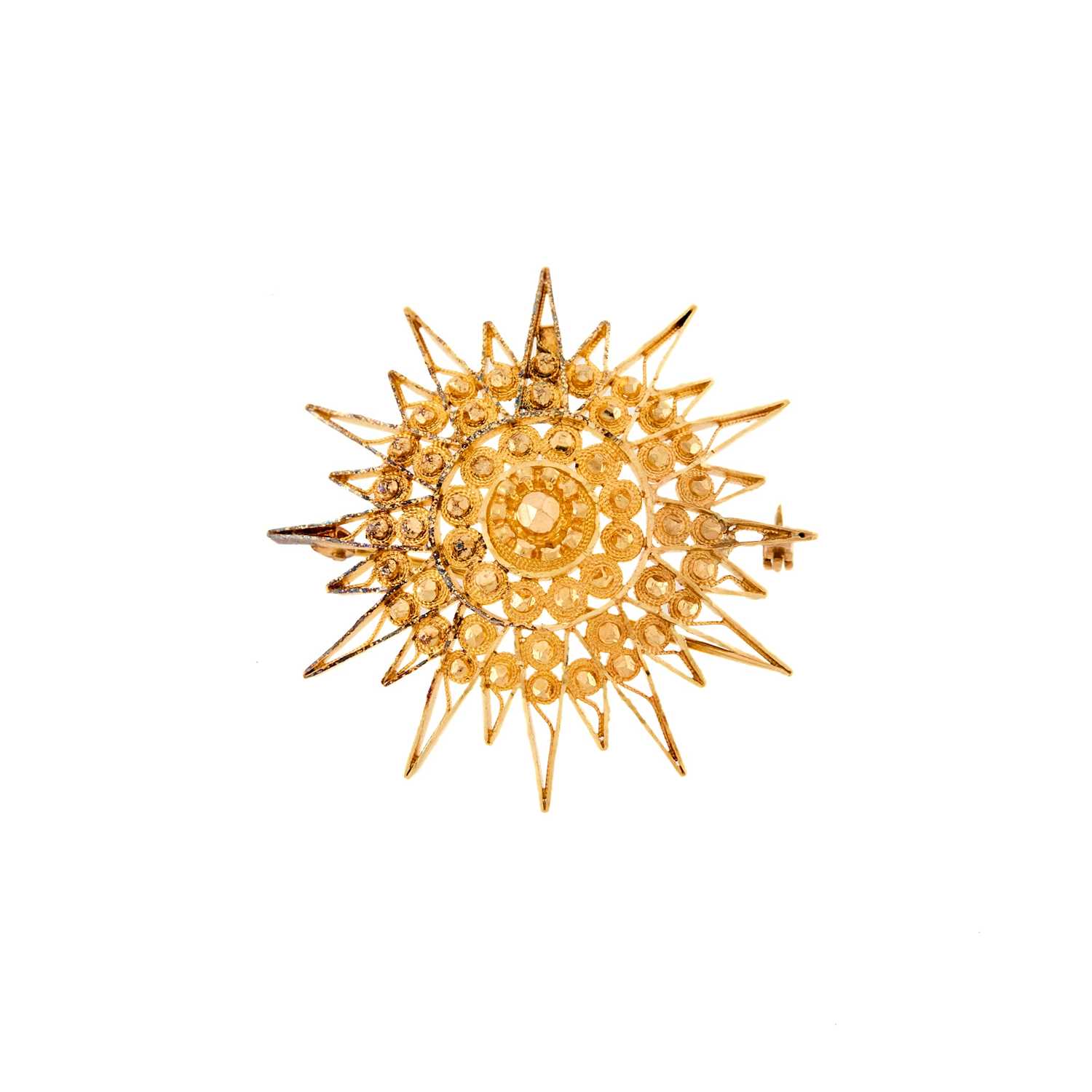 Lot 2231 - Gold Sunburst Pendant-Brooch