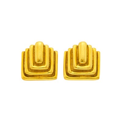 Lot 1001 - Aldo Cipullo for Cartier Pair of Gold Earclips