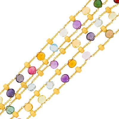 Lot 1197 - Marco Bicego Five Strand Gold and Colored Stone Bracelet