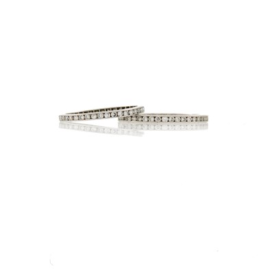 Lot 2131 - Two Platinum and Diamond Band Rings