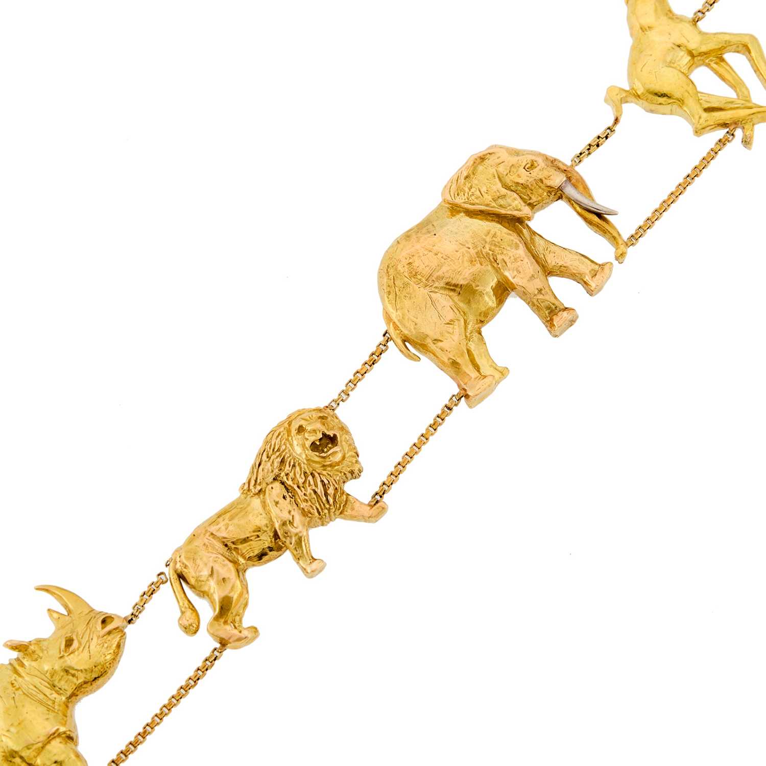 Lot 2284 - Gold Animal Link Bracelet