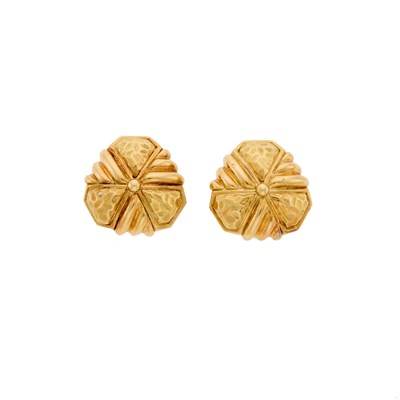 Lot 2090 - Hammerman Brothers Pair of Gold Earclips