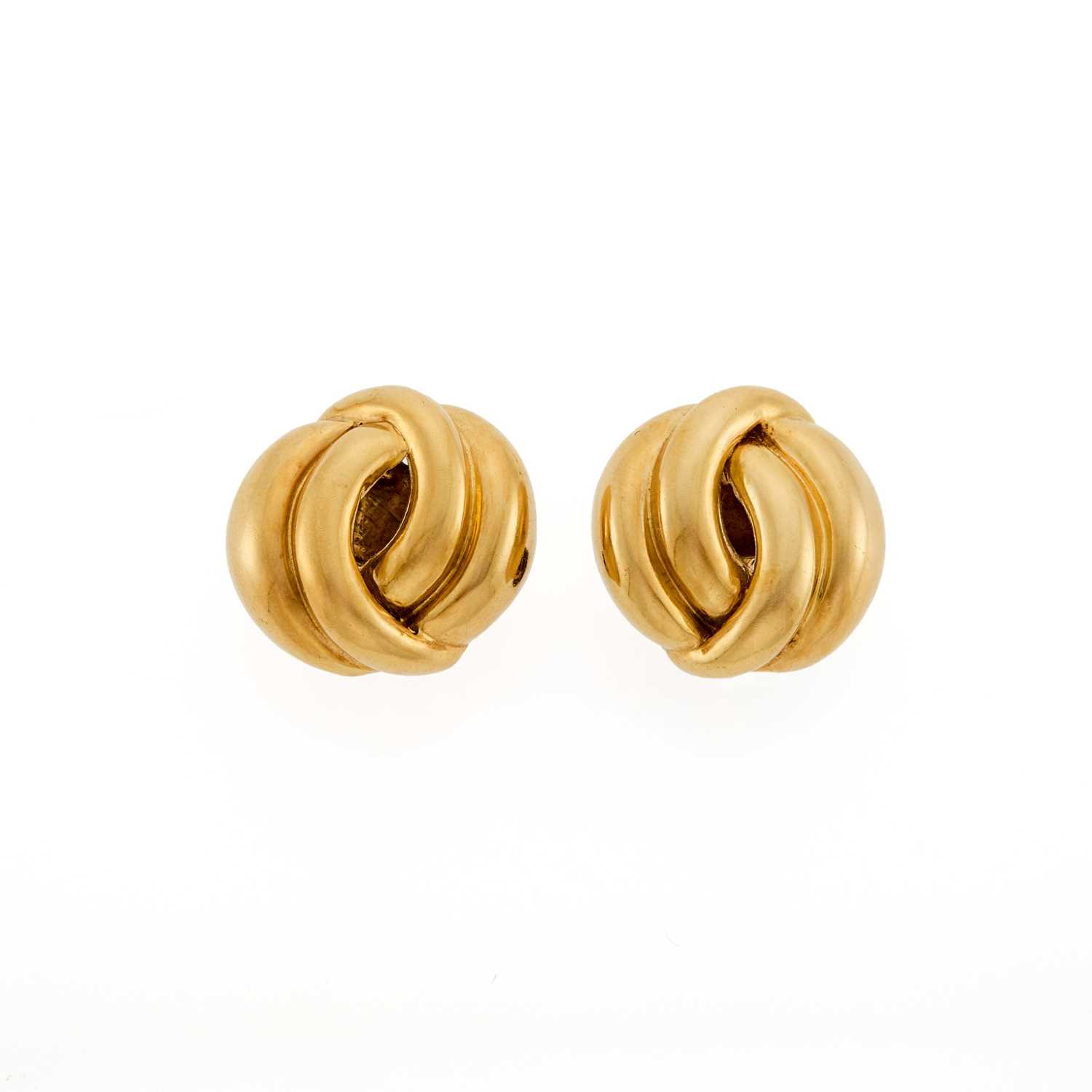 Lot 2263 - Pair of Gold Earclips