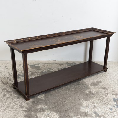 Lot 239 - Brown Chinoiserie Decorated Console