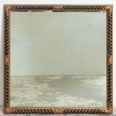 Lot 240 - Gilt and Black Painted Frame Mirror